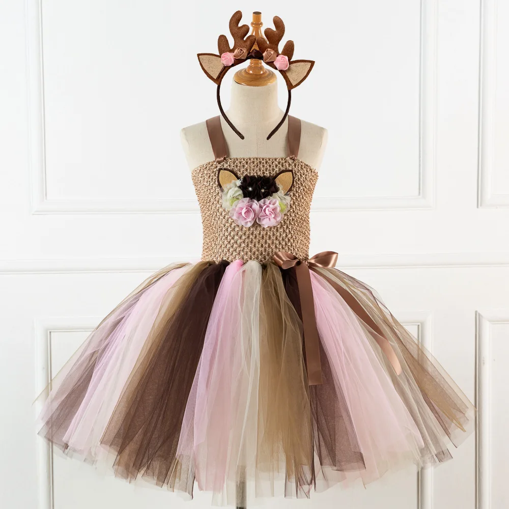 2020 Christmas Children Dress Cartoon Elk Flower Princess Girls Tutu Dress with Headband Christmas Toddler Baby Girls Clothes
2020 Christmas Children Dress Cartoon Elk Flower Princess Girls Tutu Dress with Headband Christmas Toddler Baby Girls Clothes