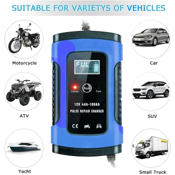 Car Motorcycle Battery Charger, Smart Battery Charger & Maintainer, Automatic 6A 12V with LCD Screen for Charging, Maintaining a
Car Motorcycle Battery Charger, Smart Battery Charger & Maintainer, Automatic 6A 12V with LCD Screen for Charging, Maintaining a
