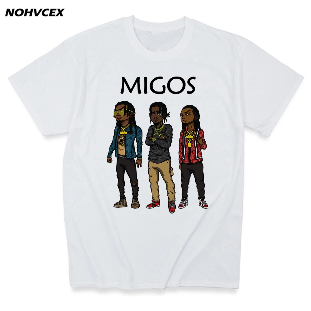 Новое поступление Мужская популярная Мягкая футболка Migos в стиле хип-хоп | одежда