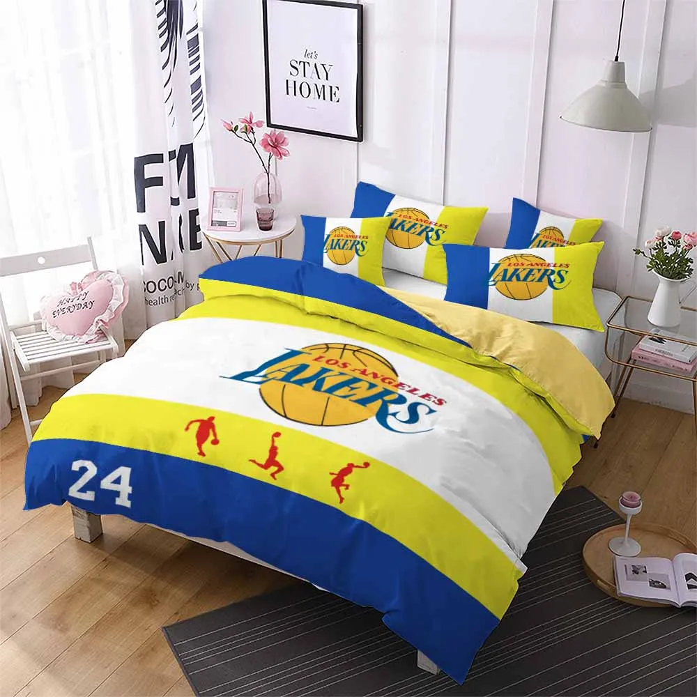Basketball Club Bedding Skin-friendly Duvet Cover Boy Men Quilt Cover Pillowcase Single Double Bed Set White Yellow Blue Stripes
Basketball Club Bedding Skin-friendly Duvet Cover Boy Men Quilt Cover Pillowcase Single Double Bed Set White Yellow Blue Stripes