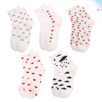 5 Pairs of Ladies Comfortable Cotton Socks Plain Color Rolled Edge Mid-tube Socks Fresh Printed Socks for Women Mixed Color
5 Pairs of Ladies Comfortable Cotton Socks Plain Color Rolled Edge Mid-tube Socks Fresh Printed Socks for Women Mixed Color
