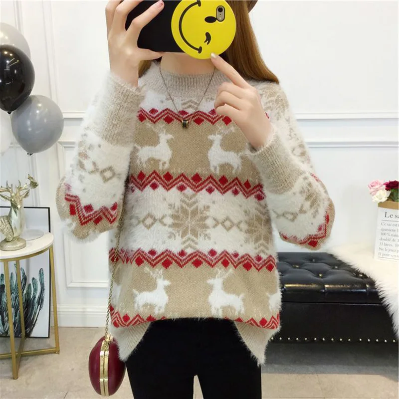 New Women Sweater Long Sleeve Thick Warm Christmas Sweaters Female Pullovers Slim jumper Tops Cloth Sweet Knitwear Shirts Jumper
New Women Sweater Long Sleeve Thick Warm Christmas Sweaters Female Pullovers Slim jumper Tops Cloth Sweet Knitwear Shirts Jumper