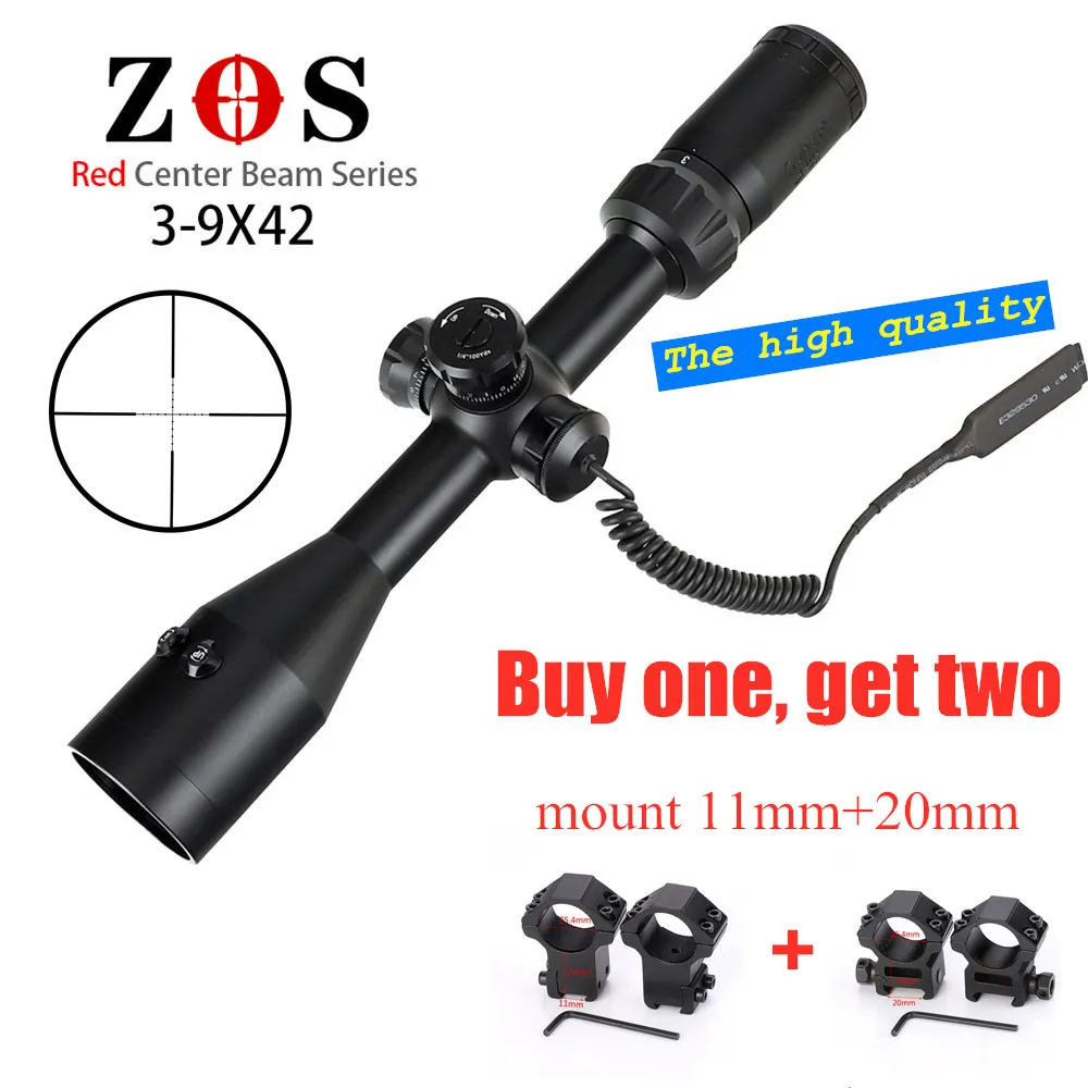 ZOS 3-9X42 red laser integrated rifle scope combined optical sight tactical scope
ZOS 3-9X42 red laser integrated rifle scope combined optical sight tactical scope