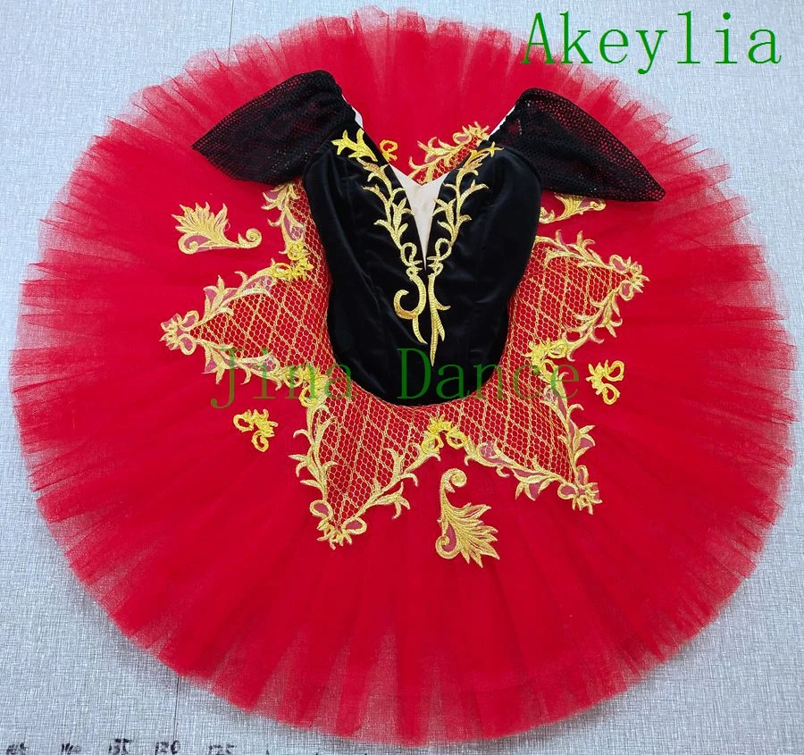 

Adult Professional Ballet Tutus Red Black Don Quixote Performance Tutu Skirt Pancake Women Classical Ballet Stage Costume Dress