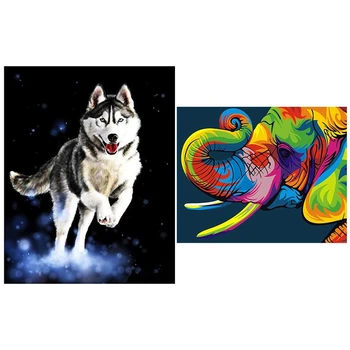 2 Set Paint By Numbers Kits for Adult, DIY Canvas Painting for Adults Beginner, Color Elephant & Husky
2 Set Paint By Numbers Kits for Adult, DIY Canvas Painting for Adults Beginner, Color Elephant & Husky