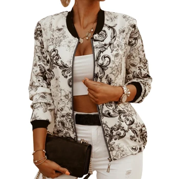 2020 Autumn Winter Slim Long-sleeved Print Short Jacket Women Zipper Bomber Jackets Autumn Coat Female Biker Outwear Tops
2020 Autumn Winter Slim Long-sleeved Print Short Jacket Women Zipper Bomber Jackets Autumn Coat Female Biker Outwear Tops