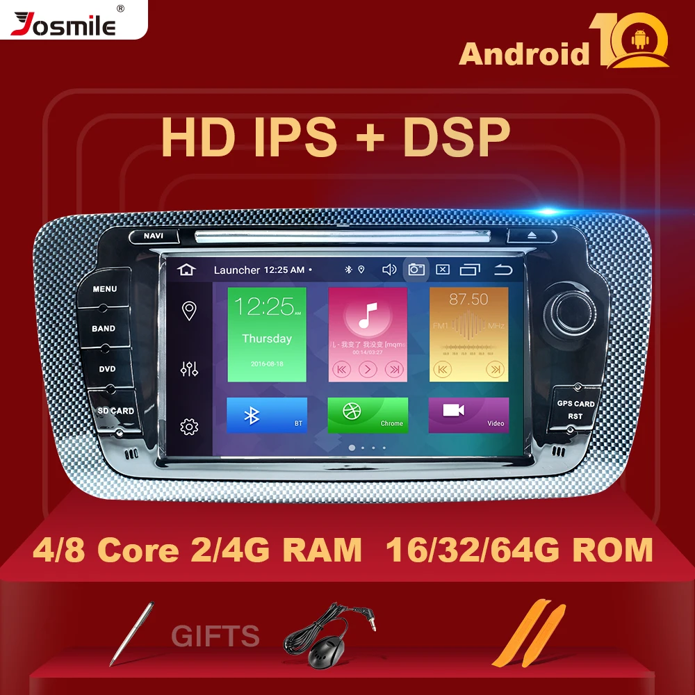 Автомобильный мультимедийный DVD-плеер IPS DSP 4 Гб 64 2 Din Android 10 для Seat Ibiza 6J MK4 SportCoupe