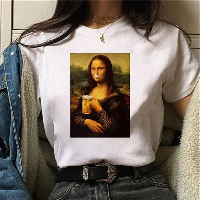 Fashion Change Mona Lisa T Shirt Women Lovely Print Short Sleeved O-neck T-shirt Vintage Vogue Ullzang Tshirt Harajuku Tops 
Fashion Change Mona Lisa T Shirt Women Lovely Print Short Sleeved O-neck T-shirt Vintage Vogue Ullzang Tshirt Harajuku Tops