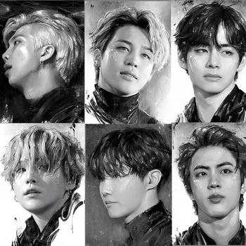 Kpop Bangtan Boys Album Poster MAP OF THE SOUL: 7 Collection Card Black and White Oil Painting Self-adhesive Photo Decoration
Kpop Bangtan Boys Album Poster MAP OF THE SOUL: 7 Collection Card Black and White Oil Painting Self-adhesive Photo Decoration
