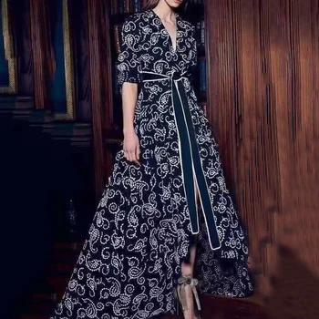2020 Autumn New Style Retro Asymmetric Dress Fashion Sexy V-Neck Long Sleeve Flower Embroidery Celebrity Club Midi Dress Vestido 
2020 Autumn New Style Retro Asymmetric Dress Fashion Sexy V-Neck Long Sleeve Flower Embroidery Celebrity Club Midi Dress Vestido