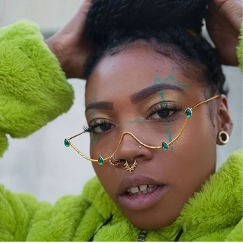 Red Green Jewelry Diamond Glasses Frame Rhinestone Line Frame Unique Sunglasses Decoration Water Drop Lensless Chic Eyewear 2020
Red Green Jewelry Diamond Glasses Frame Rhinestone Line Frame Unique Sunglasses Decoration Water Drop Lensless Chic Eyewear 2020