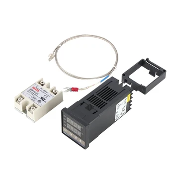 Digital PID Temperature Controller Kit Dual Digital Display REX C100 Thermostat + 40Da SSR Relay+ K Type Probe Sensor
Digital PID Temperature Controller Kit Dual Digital Display REX C100 Thermostat + 40Da SSR Relay+ K Type Probe Sensor