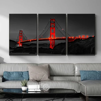 Modern Golden Gate Bridge Canvas Painting City Landscape Posters And Prints Black Wall Art Pictures For Living Room Decor
Modern Golden Gate Bridge Canvas Painting City Landscape Posters And Prints Black Wall Art Pictures For Living Room Decor