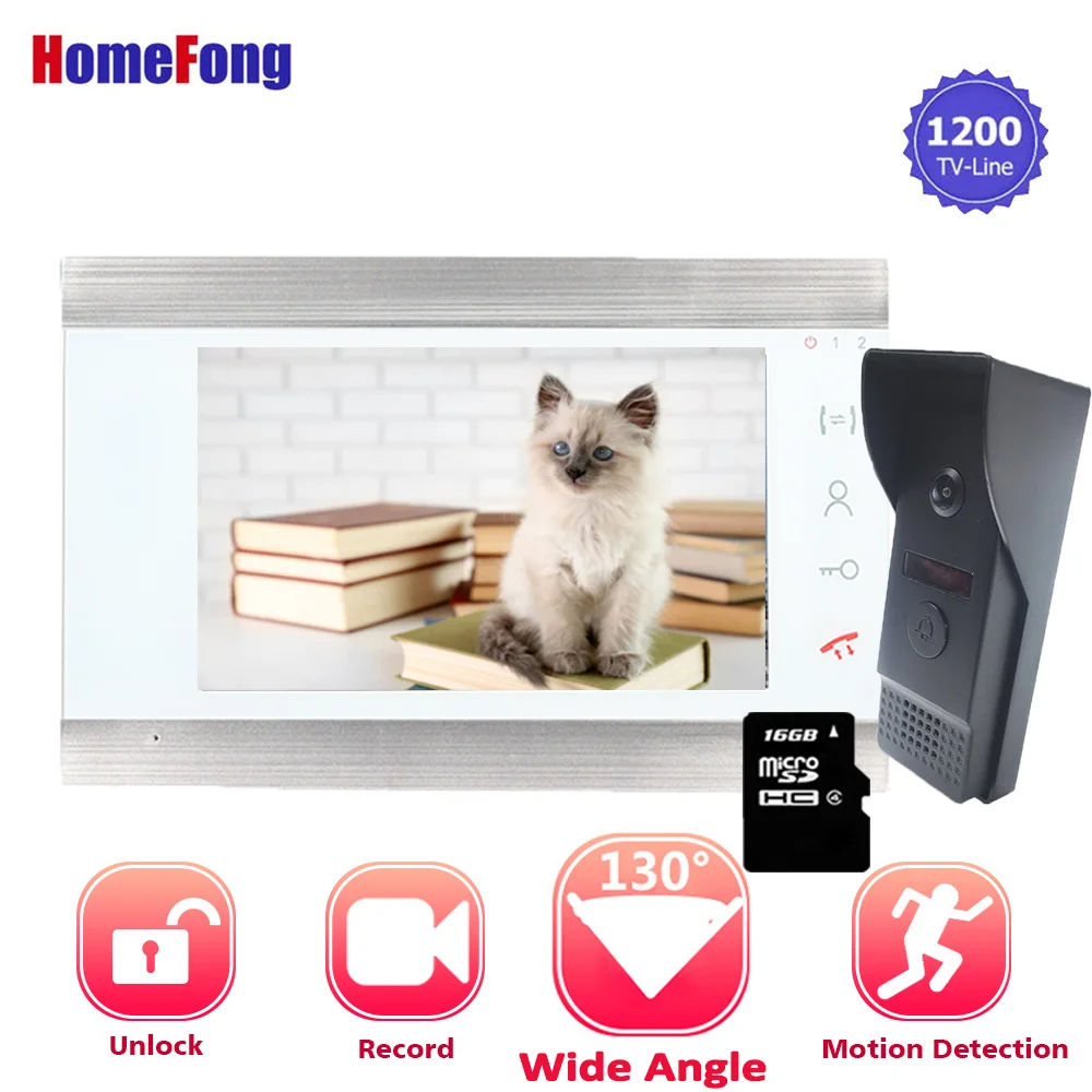 Wide AngleHomefong 7 Inch Video Door Phone Doorbell Intercom Kit with 1 Record Monitor 1 Wide Angle Doorbell Camera Motion
Wide AngleHomefong 7 Inch Video Door Phone Doorbell Intercom Kit with 1 Record Monitor 1 Wide Angle Doorbell Camera Motion