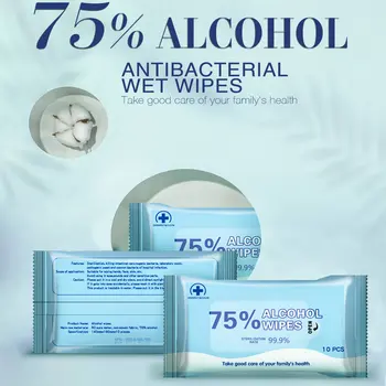 10pcs/pack Alcohol Wet Wipes Antibacterial Disposable Alcohol Swabs Pads Disinfectant Wipes Skin Cleaning Care Sterilization
10pcs/pack Alcohol Wet Wipes Antibacterial Disposable Alcohol Swabs Pads Disinfectant Wipes Skin Cleaning Care Sterilization