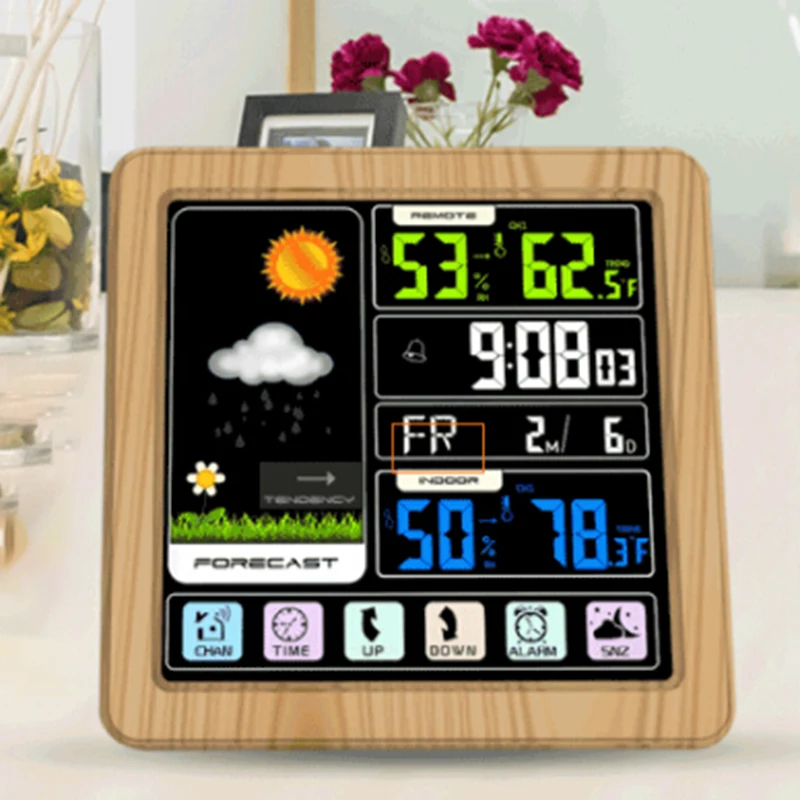 1*Temperature Weather Clock Hygrometer Humidity Alarm Wireless Indoor Outdoor Home Decorations
1*Temperature Weather Clock Hygrometer Humidity Alarm Wireless Indoor Outdoor Home Decorations