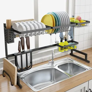 Delivery from the US 3-5 days Over-The-Sink Dish Drying Display Rack Stand, Draining Rack Sink Organizer with Utensil Holder