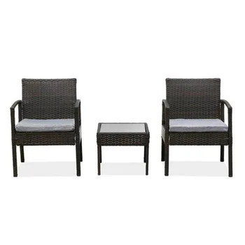 3 Piece Outdoor Patio Wicker Rattan Furniture Set Including 2 Cane Chair and 1 Small Tea Table
3 Piece Outdoor Patio Wicker Rattan Furniture Set Including 2 Cane Chair and 1 Small Tea Table