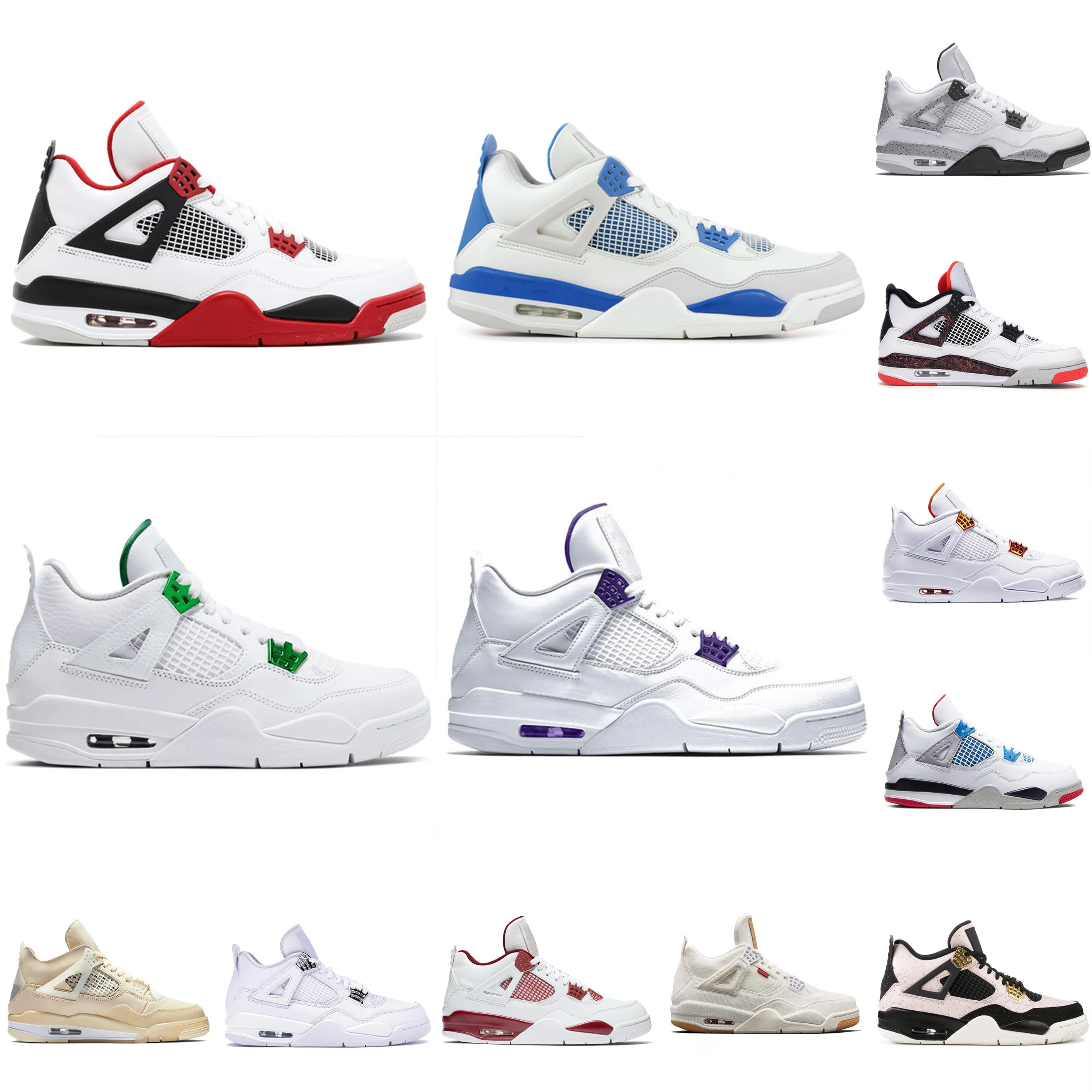 

Retro 4S white sail SE Neon 2020 black cat Jumpmans 4 Basketball Shoes metallic green trainers Travis scotts Men off sneakers