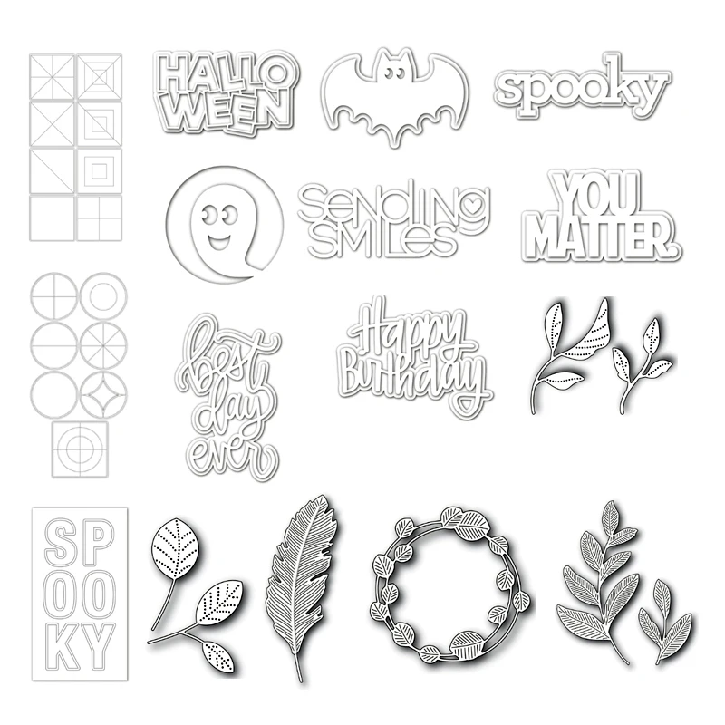 Multi-Style Square Round Lattice Frame Leaves Word Spooky Happy Birthday Metal Cutting Dies for Diy Scrapbooking Album New Craft
Multi-Style Square Round Lattice Frame Leaves Word Spooky Happy Birthday Metal Cutting Dies for Diy Scrapbooking Album New Craft