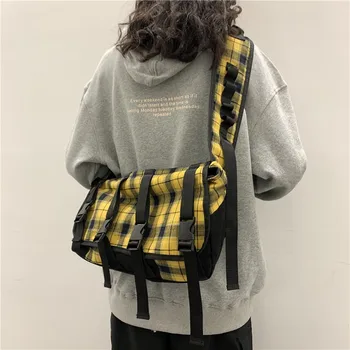 Cool handsome simple solid color wild messenger bag canvas shoulder student bag men and women tide cool function bag lattice
Cool handsome simple solid color wild messenger bag canvas shoulder student bag men and women tide cool function bag lattice
