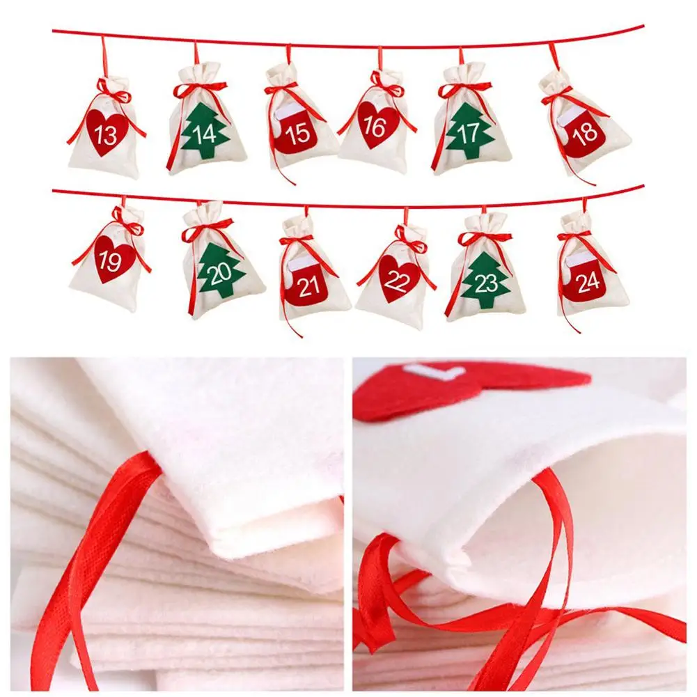 advent calendar candy bags hanging new year gift christmas party