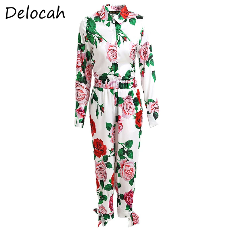 Delocah Spring Summer Women Set Runway Fashion Designer Long Sleeve Rose Printed Blouses+Three Quarter Pants Two Pieces Suits
Delocah Spring Summer Women Set Runway Fashion Designer Long Sleeve Rose Printed Blouses+Three Quarter Pants Two Pieces Suits