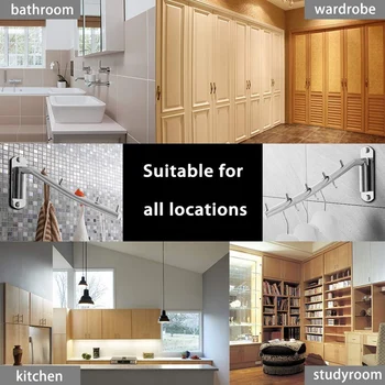 Folding Wall Mounted Clothes Hanger Rack Clothes Hook Stainless Steel with Swing Arm Holder Clothing Hanging System Closet Stora
Folding Wall Mounted Clothes Hanger Rack Clothes Hook Stainless Steel with Swing Arm Holder Clothing Hanging System Closet Stora