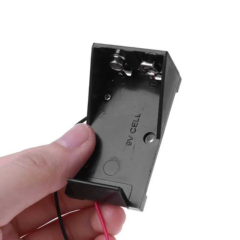 1PC Battery Holder Case 9V Cell Carbon Storage Box Two Wire Lead Spring Clip DIY Plastic Batteries Container Connecting Solder
1PC Battery Holder Case 9V Cell Carbon Storage Box Two Wire Lead Spring Clip DIY Plastic Batteries Container Connecting Solder