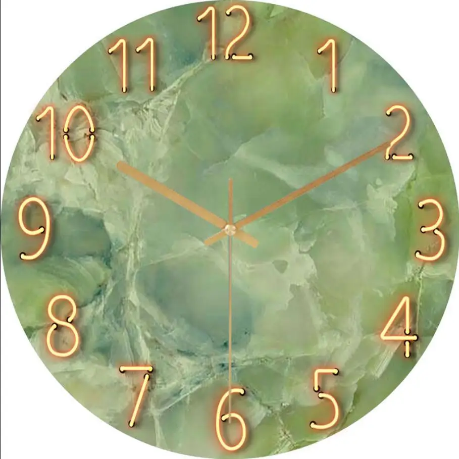 

Creative Marble Texture 12 Inches Mute Wall Clock Fashion Living Room Decoration Simplicity Clock Bedroom Wall Clock E11668