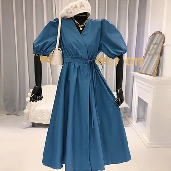 Retro DrssTo Mid-Calf Puff Sleeve Solid A-Line Vestido Noche Tallas Grandes New 20230 Fashion Summer Dresses Women Short Sleeve
Retro DrssTo Mid-Calf Puff Sleeve Solid A-Line Vestido Noche Tallas Grandes New 20230 Fashion Summer Dresses Women Short Sleeve