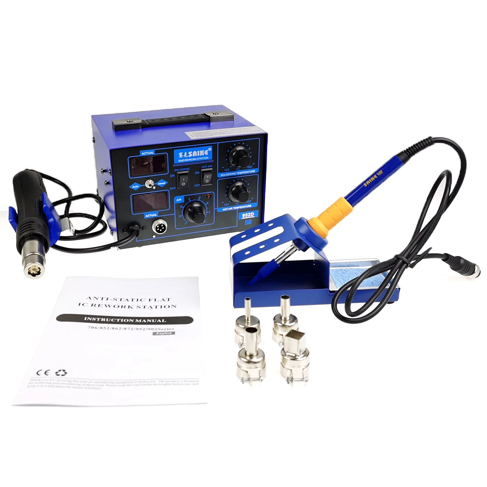 high-power hot air gun soldering iron two in one digital display welding table soldering iron constant temperature SAIKE 952D
high-power hot air gun soldering iron two in one digital display welding table soldering iron constant temperature SAIKE 952D