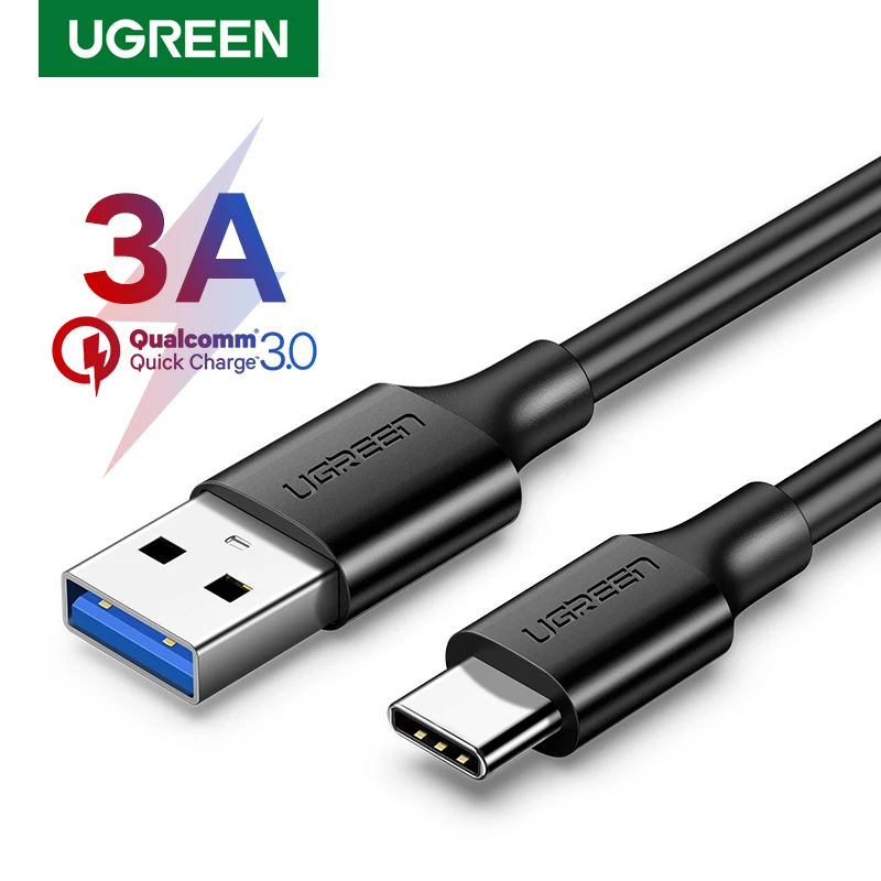 Кабель UGREEN USB Type-C для Samsung Galaxy S9 Note 8 9 3 0 3A кабель быстрой зарядки и передачи данных