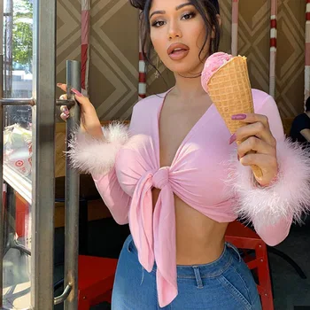 Tops & Tees Elegant Top Sexy Deep V-neck Bow T-shirt Short Top Women Slim Beach Sweet Tee Shirt Long Sleeve Shirt Women
Tops & Tees Elegant Top Sexy Deep V-neck Bow T-shirt Short Top Women Slim Beach Sweet Tee Shirt Long Sleeve Shirt Women