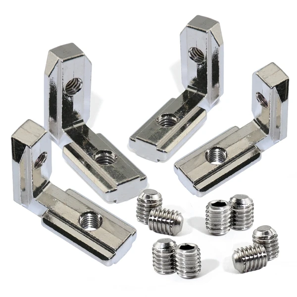 

20pcs 20S L Shape Type Interior Inner Corner Connector Joint Bracket for 2020 Aluminum Profile with slot 6mm(with screw)