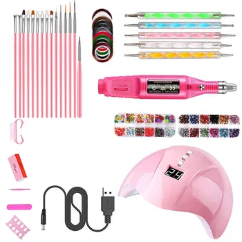 Professional Acrylic Nail Kit With Uv Lamp Practical Portable Uv Lamp Led Dry Nail Kit Nail Art Nail Kit Professional Set 2020
Professional Acrylic Nail Kit With Uv Lamp Practical Portable Uv Lamp Led Dry Nail Kit Nail Art Nail Kit Professional Set 2020