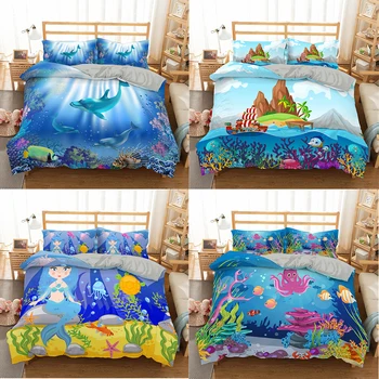 ZEIMON Ocean Series Duvet Cover Set Whale Pattern Bedding Set King Queen Home Textile Luxury Quilt Set 2/3pc Bedclothes
ZEIMON Ocean Series Duvet Cover Set Whale Pattern Bedding Set King Queen Home Textile Luxury Quilt Set 2/3pc Bedclothes