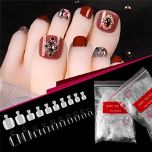 Offre spéciale 500 pièces/ensemble faux ongles artificiels autocollant naturel acrylique faux orteil ongles conseils échouent pieds ongle d'orteil nep nagels faux ongle(China)