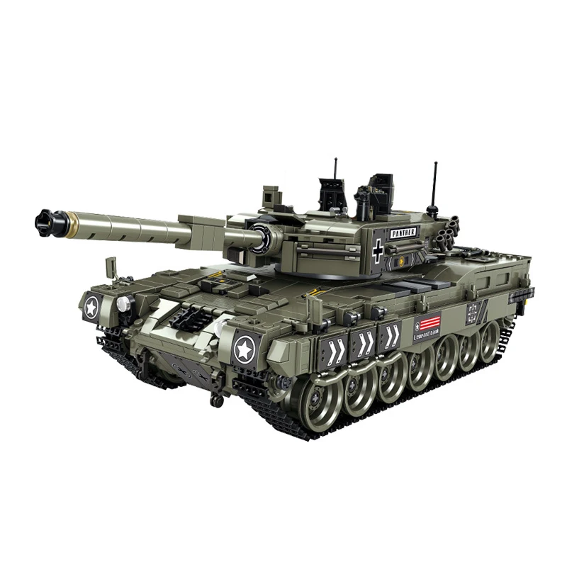 Military Series WW2 Leopard 2 Main Battle Tank 5 Figures Advanced Model Building Blocks Toys For Children Compatible Sets
Military Series WW2 Leopard 2 Main Battle Tank 5 Figures Advanced Model Building Blocks Toys For Children Compatible Sets