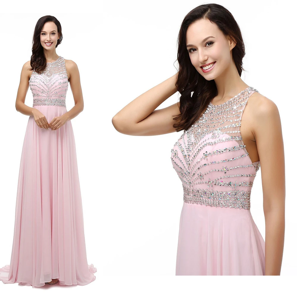 Sheer Neck A Line Pink Prom Dresses Major Beaded Chiffon Evening Gownss Floor Length Long Formal Party Robes
Sheer Neck A Line Pink Prom Dresses Major Beaded Chiffon Evening Gownss Floor Length Long Formal Party Robes