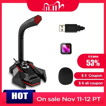 Dynamic Wired Gaming Condenser Microphone USB Studio Gaming 360 PC Microphone Microphone for Computer Single Microphone Tabletop
Dynamic Wired Gaming Condenser Microphone USB Studio Gaming 360 PC Microphone Microphone for Computer Single Microphone Tabletop