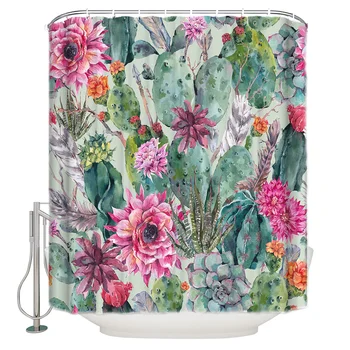 Bohemian Style Cactus Watercolor Shower Curtain Waterproof Bathroom Curtain Polyester Bath Curtain Home Decor 12 Hooks
Bohemian Style Cactus Watercolor Shower Curtain Waterproof Bathroom Curtain Polyester Bath Curtain Home Decor 12 Hooks