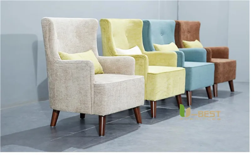 living room furniture modern chair Italian design wooden frame chair leisure chair single fabric sofa chair (8)