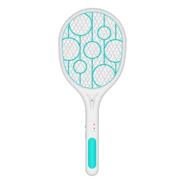 Electric Fly Swatter Rechargeable With Led Lights Electric Bug Fly Mosquito Swatter Killer Racket 3-Layer Net Safe Blue+White 
Electric Fly Swatter Rechargeable With Led Lights Electric Bug Fly Mosquito Swatter Killer Racket 3-Layer Net Safe Blue+White