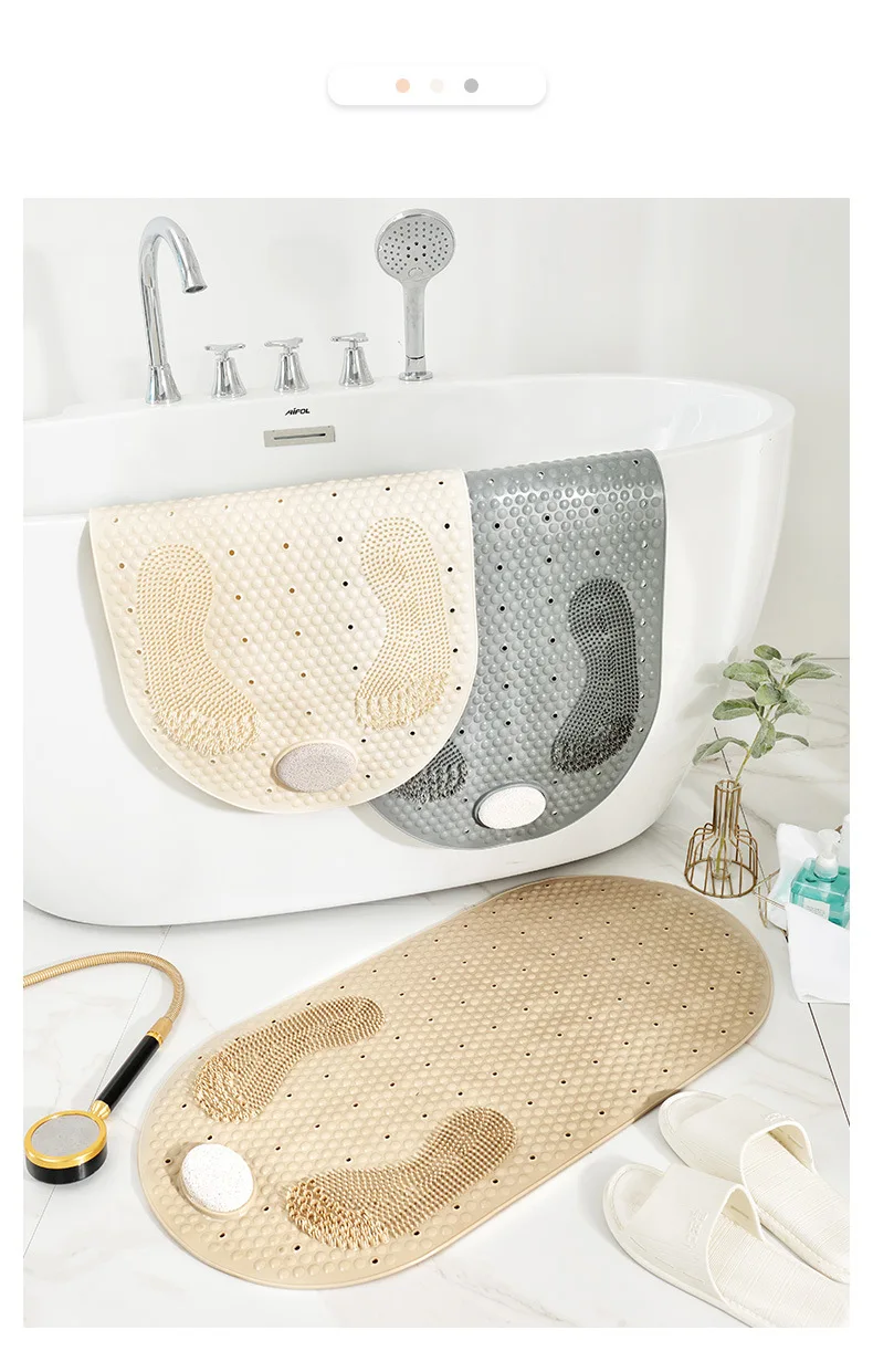 Description Picture 3 of itemNew style PVC toilet bathroom non-slip mat household bathroom grind stone floor mat shower room massage foot mat