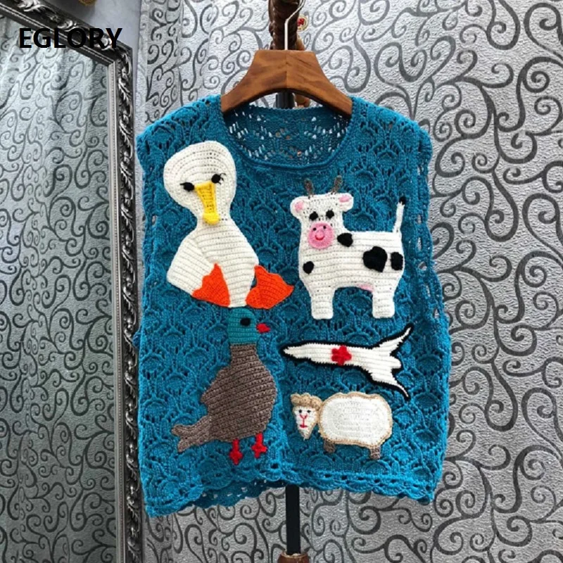 High Quality New Vest Sweaters 2021 Spring Pullovers Women Cute Animal Patterns Knitting Sleeveless Blue Jumpers Ladies Knitwear
High Quality New Vest Sweaters 2021 Spring Pullovers Women Cute Animal Patterns Knitting Sleeveless Blue Jumpers Ladies Knitwear