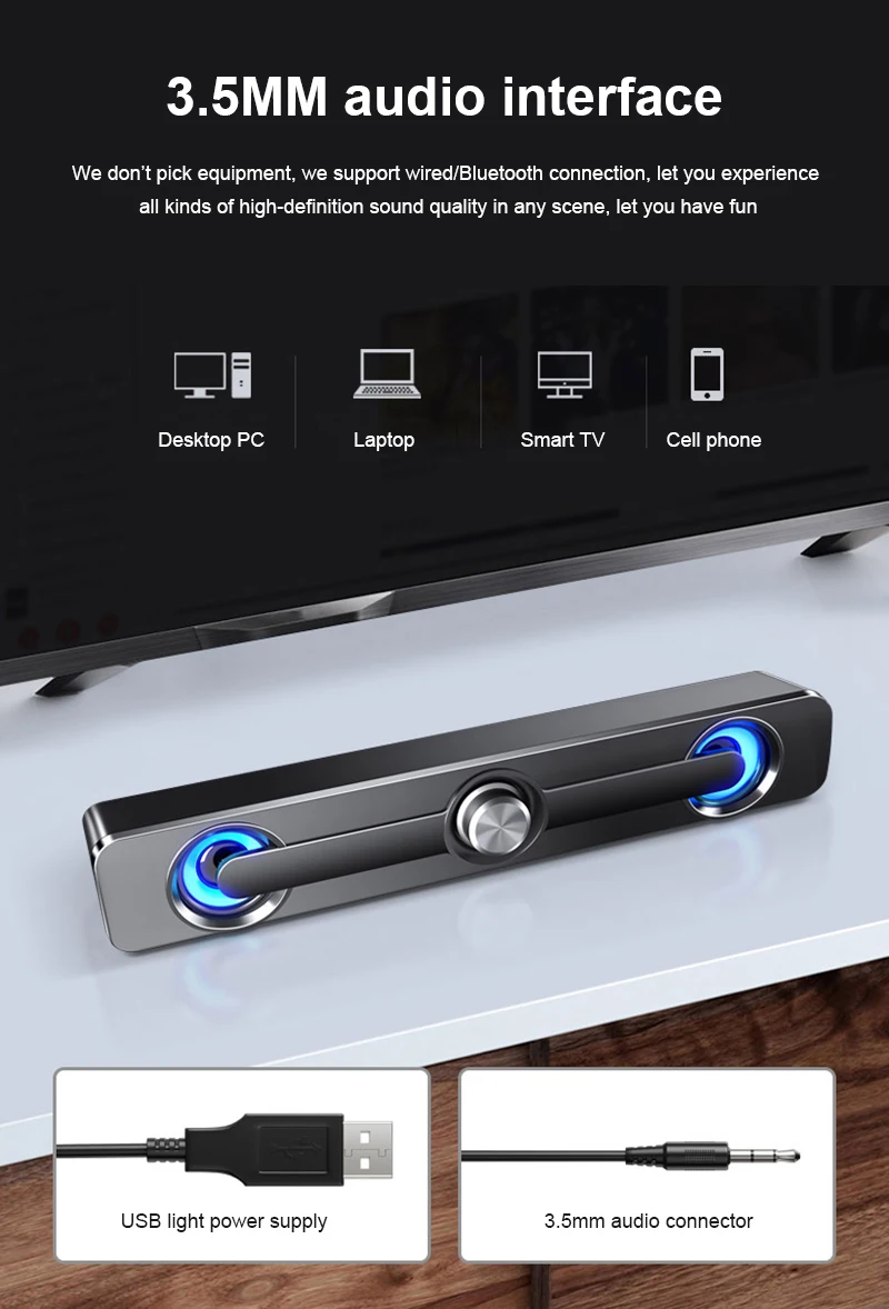 Enceinte stéréo 3D Surround Bluetooth pour PC tablette téléphone ou lecteur MP3