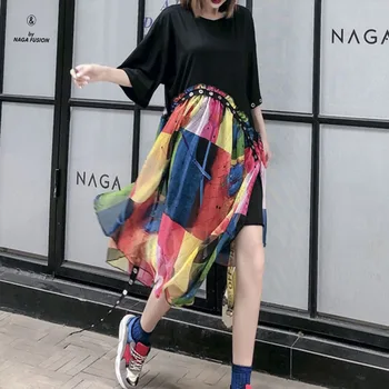 XUXI Korea Colorful Chiffon Stitching Dress Women Spring 2020 New Loose Plus Size Short Sleeve Dress Trend Women Clothes FZ0543
XUXI Korea Colorful Chiffon Stitching Dress Women Spring 2020 New Loose Plus Size Short Sleeve Dress Trend Women Clothes FZ0543