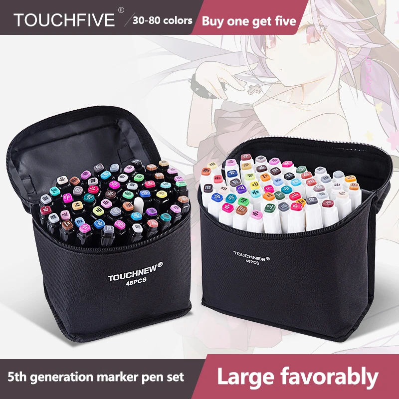 TOUCHFIVE Markers 30 40 80 168 Colors Dual Tips Alcohol Graphic Sketch Twin Marker Pen With Bookmark Manga Drawing Art Supplies
TOUCHFIVE Markers 30 40 80 168 Colors Dual Tips Alcohol Graphic Sketch Twin Marker Pen With Bookmark Manga Drawing Art Supplies