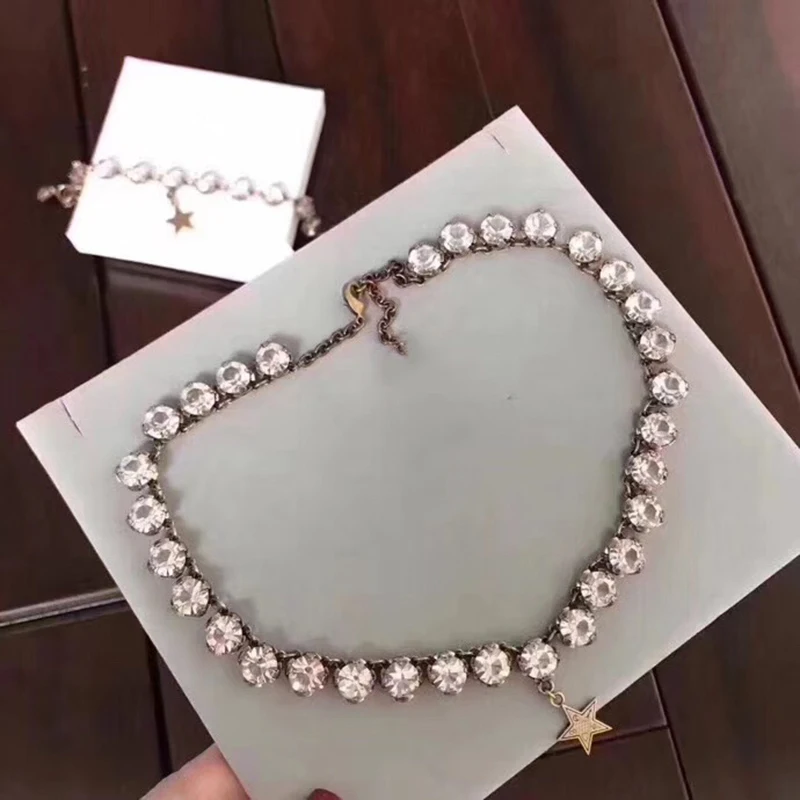 Brand Fashion Jewelry For Women Crystal Neckalce Vintage Chain Star Pendants Crystal Necklace Party Around Crystal Chain Choker
Brand Fashion Jewelry For Women Crystal Neckalce Vintage Chain Star Pendants Crystal Necklace Party Around Crystal Chain Choker